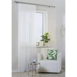 Firany, Zasłony I Akcesoria| Firana woal na taśmie marszczonej biała DIANA 300x280 cm
