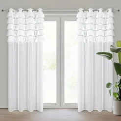 Firany, Zasłony I Akcesoria|Eurofirany Firana z falbanami biała AURA 140x250 cm