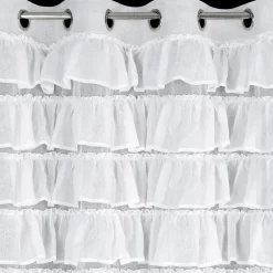 Firany, Zasłony I Akcesoria|Eurofirany Firana z falbanami biała AURA 140x250 cm
