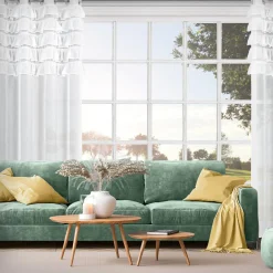 Firany, Zasłony I Akcesoria|Eurofirany Firana z falbanami biała AURA 140x250 cm