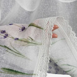 Firany, Zasłony I Akcesoria|Eurofirany Firana zazdrostka biało-filetowa ELLA 60x150 cm