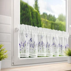 Eurofirany Firana zazdrostka biało-fioletowa ELLA 30x150 cm