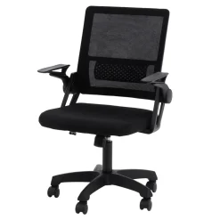 Dzieci Fotel biurowy ruchome podłokietniki FROSTEA czarny