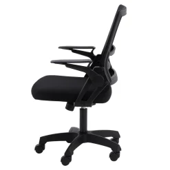 Dzieci Fotel biurowy ruchome podłokietniki FROSTEA czarny