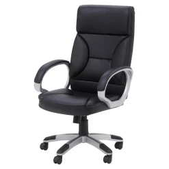 Fotele Biurowe| Fotel biurowy z czarnej ekoskóry NARBO