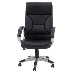 Fotele Biurowe| Fotel biurowy z czarnej ekoskóry NARBO