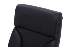 Fotele Biurowe| Fotel biurowy z czarnej ekoskóry NARBO