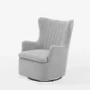Fotele Wypoczynkowe| Fotel bujany na obrotowej podstawie szary SHOAN