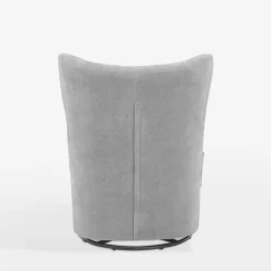 Fotele Wypoczynkowe| Fotel bujany na obrotowej podstawie szary SHOAN