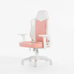 Fotel gamingowy biało-różowy CORALINDA