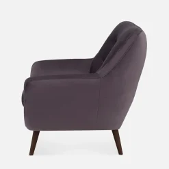 Impresti Fotel na drewnianych nogach fioletowy SCANDI