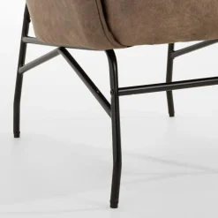 Fotel na metalowych nogach brązowy MODDA