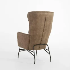 Fotel na metalowych nogach brązowy MODDA