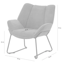 Fotel na płozach szary LIMARVI
