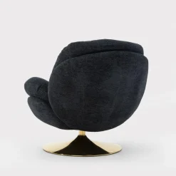 Fotele Wypoczynkowe| Fotel obrotowy granatowy DUNNE