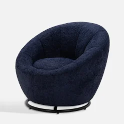 Fotele Wypoczynkowe| Fotel obrotowy granatowy CAPRIOLA