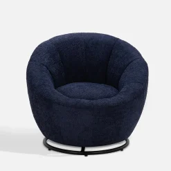 Fotele Wypoczynkowe| Fotel obrotowy granatowy CAPRIOLA
