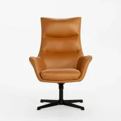 Fotele Wypoczynkowe| Fotel obrotowy jasnobrązowy DELUXO