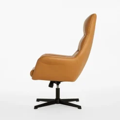 Fotele Wypoczynkowe| Fotel obrotowy jasnobrązowy DELUXO
