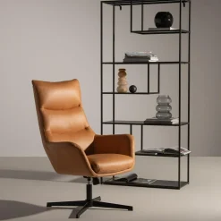 Fotele Wypoczynkowe| Fotel obrotowy jasnobrązowy DELUXO