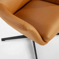 Fotele Wypoczynkowe| Fotel obrotowy jasnobrązowy DELUXO