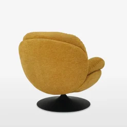 Fotele Wypoczynkowe| Fotel obrotowy musztardowy DUNNE