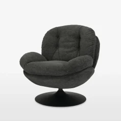 Fotele Wypoczynkowe| Fotel obrotowy szary DUNNE