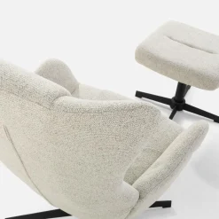 Fotele Wypoczynkowe|inny Fotel obrotowy z podnóżkiem beżowy DOVETAL