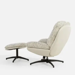 inny Fotel obrotowy z podnóżkiem szarobeżowy DITTIF