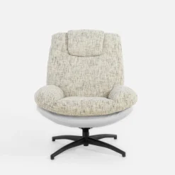 inny Fotel obrotowy z podnóżkiem szarobeżowy DITTIF