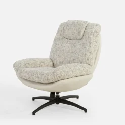 inny Fotel obrotowy z podnóżkiem szarobeżowy DITTIF