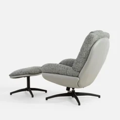 Fotele Wypoczynkowe|inny Fotel obrotowy z podnóżkiem szary DITTIF