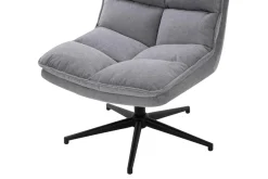 Fotele Wypoczynkowe| Fotel obrotowy z podnóżkiem szary CHENNAI
