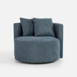 Fotele Wypoczynkowe|inny Fotel okrągły obrotowy SEBREZE granatowy