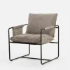 inny Fotel szary z czarną ramą LUNWALL
