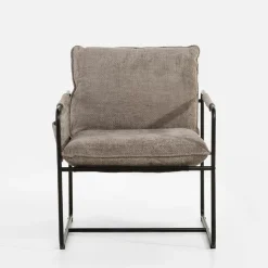 inny Fotel szary z czarną ramą LUNWALL