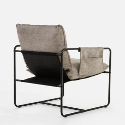 inny Fotel szary z czarną ramą LUNWALL