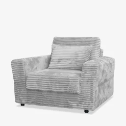 Fotele Wypoczynkowe| Fotel sztruksowy jasnoszary NOEMI