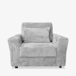 Fotele Wypoczynkowe| Fotel sztruksowy jasnoszary NOEMI