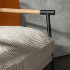 Fotele Wypoczynkowe| Fotel sztruksowy kremowy DRITRE