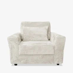 Fotel sztruksowy kremowy NOEMI