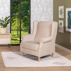 Fotel uszak jasnobeżowy SERENA