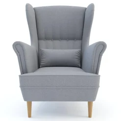 Fotele Wypoczynkowe| Fotel uszak jasnoszary VENUS