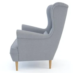 Fotele Wypoczynkowe| Fotel uszak jasnoszary VENUS