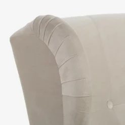 inny Fotel uszak welurowy kremowy VITO