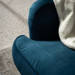 Fotele Wypoczynkowe|inny Fotel uszak welurowy niebieski VITO