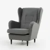 Fotele Wypoczynkowe|inny Fotel uszak welurowy szary VITO