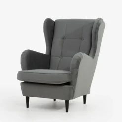 Fotele Wypoczynkowe|inny Fotel uszak welurowy szary VITO