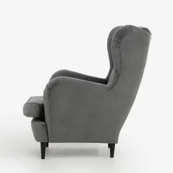 Fotele Wypoczynkowe|inny Fotel uszak welurowy szary VITO