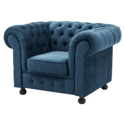 Inspire Fotel welurowy granatowy CHESTER